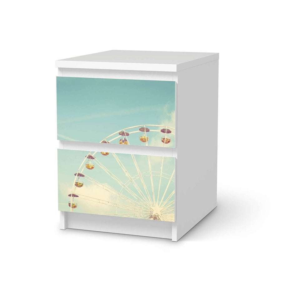 Möbelfolie Merry go round - IKEA Malm Kommode 2 Schubladen  - weiss