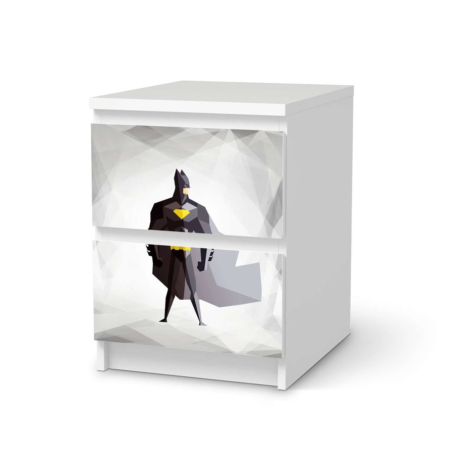 Möbelfolie Mr. Black - IKEA Malm Kommode 2 Schubladen  - weiss