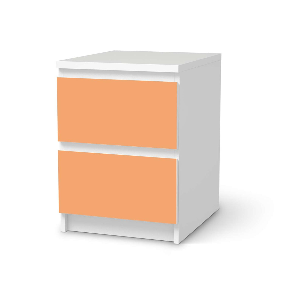 Möbelfolie Orange Light - IKEA Malm Kommode 2 Schubladen  - weiss