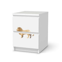 Möbelfolie Origami Lion - IKEA Malm Kommode 2 Schubladen  - weiss