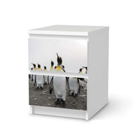 Möbelfolie Penguin Family - IKEA Malm Kommode 2 Schubladen  - weiss