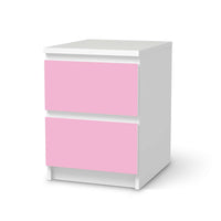 Möbelfolie Pink Light - IKEA Malm Kommode 2 Schubladen  - weiss