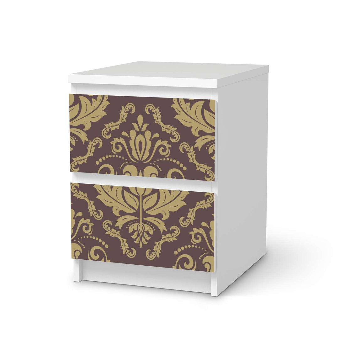 Möbelfolie Retro Revival - IKEA Malm Kommode 2 Schubladen  - weiss