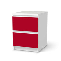 Möbelfolie Rot Dark - IKEA Malm Kommode 2 Schubladen  - weiss