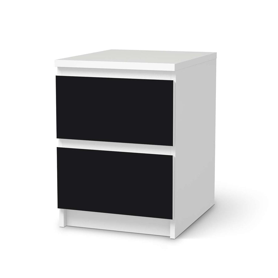 Möbelfolie Schwarz - IKEA Malm Kommode 2 Schubladen  - weiss