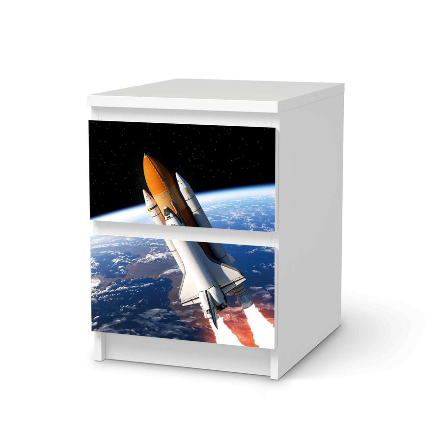 Möbelfolie Space Traveller - IKEA Malm Kommode 2 Schubladen  - weiss