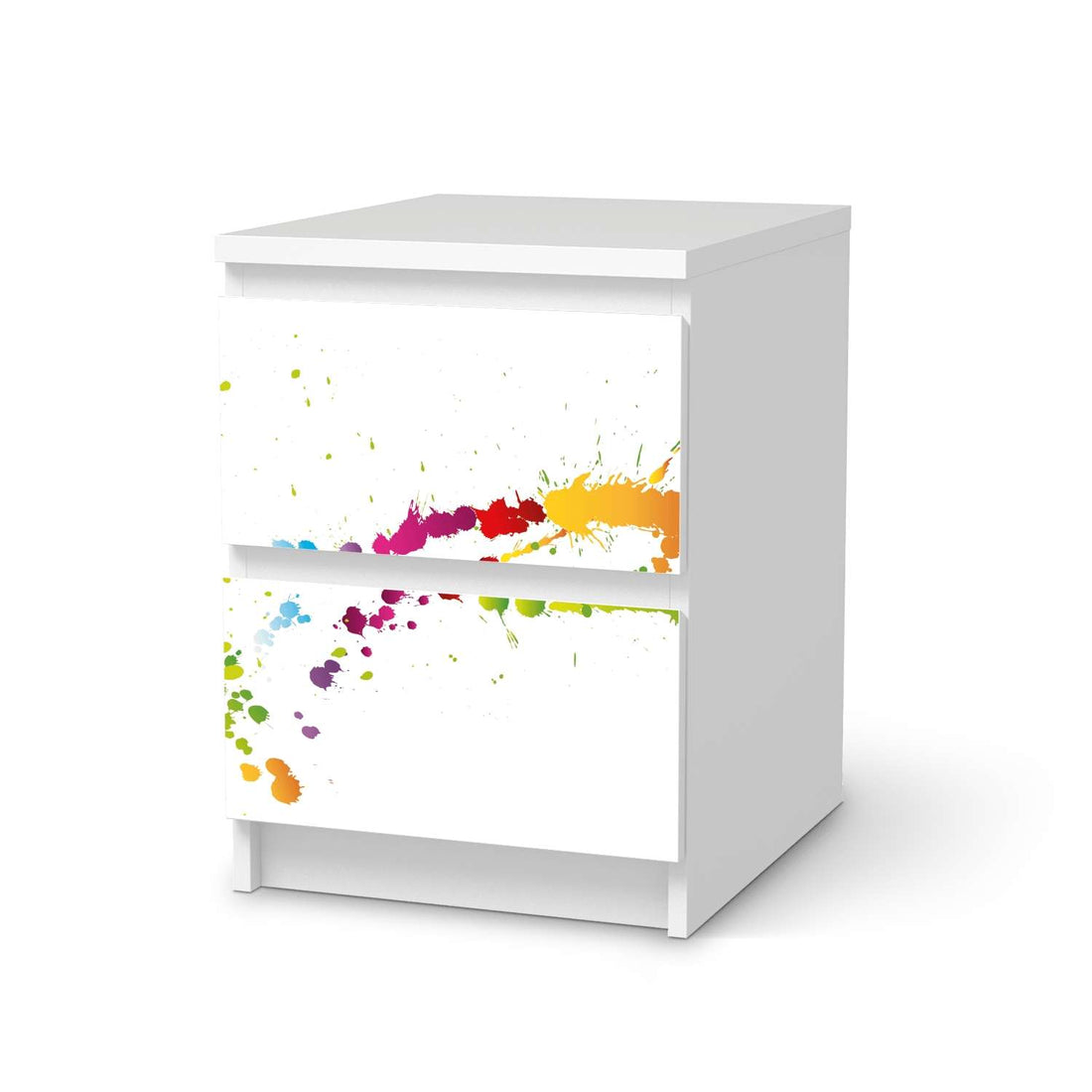 Möbelfolie Splash 2 - IKEA Malm Kommode 2 Schubladen  - weiss