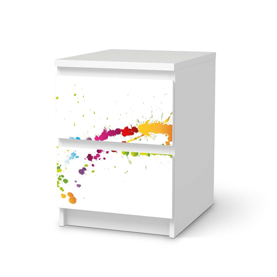 Möbelfolie Splash 2 - IKEA Malm Kommode 2 Schubladen  - weiss