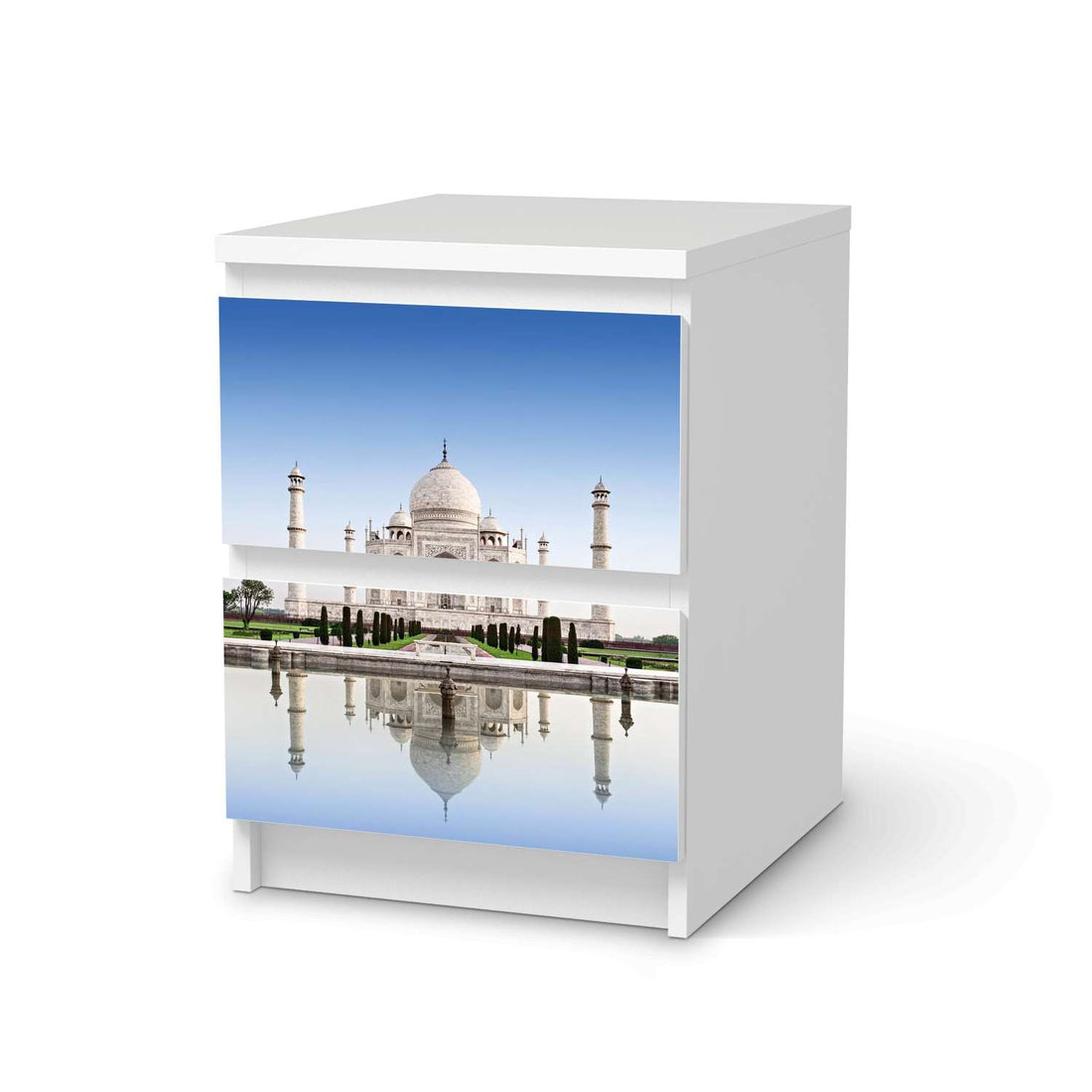 Möbelfolie Taj Mahal - IKEA Malm Kommode 2 Schubladen  - weiss