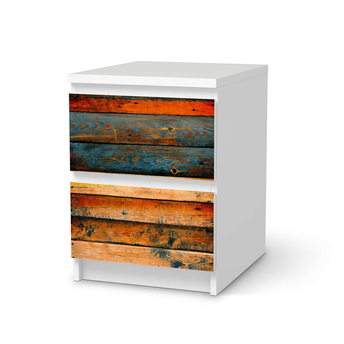 Möbelfolie Wooden - IKEA Malm Kommode 2 Schubladen  - weiss