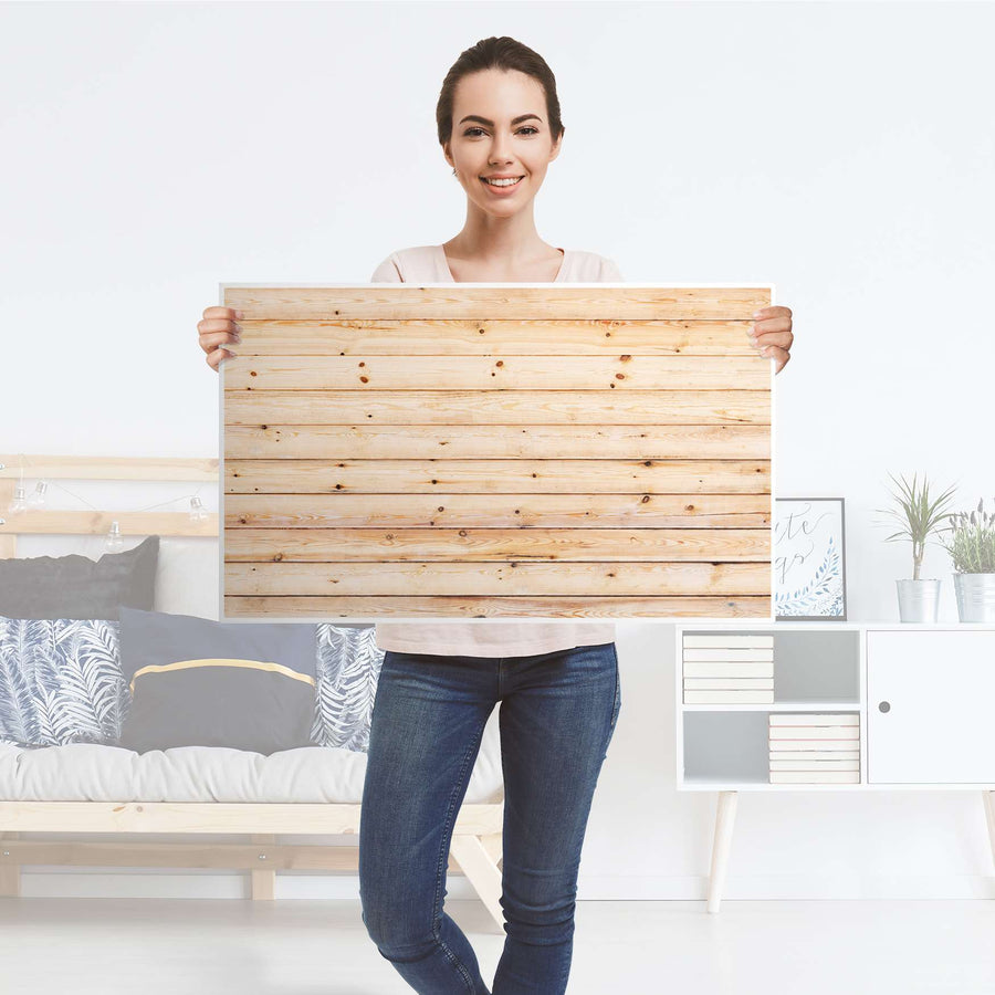 Möbelfolie Bright Planks - IKEA Malm Kommode 3 Schubladen [oben] - Folie