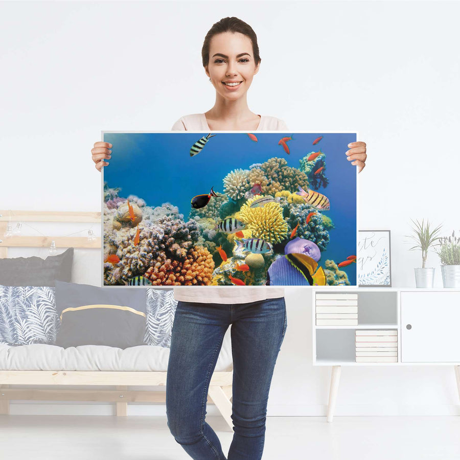 Möbelfolie Coral Reef - IKEA Malm Kommode 3 Schubladen [oben] - Folie