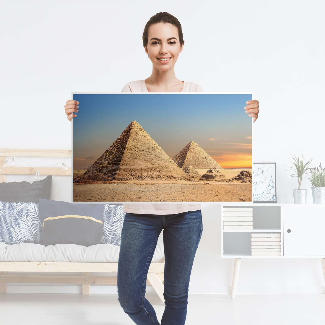 Möbelfolie Pyramids - IKEA Malm Kommode 3 Schubladen [oben] - Folie