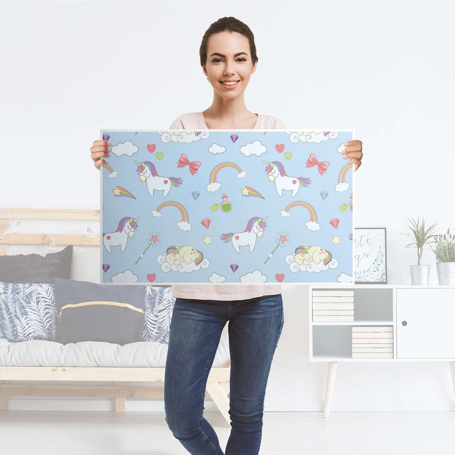 Möbelfolie Rainbow Unicorn - IKEA Malm Kommode 3 Schubladen [oben] - Folie