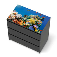 Möbelfolie Coral Reef - IKEA Malm Kommode 3 Schubladen [oben] - schwarz