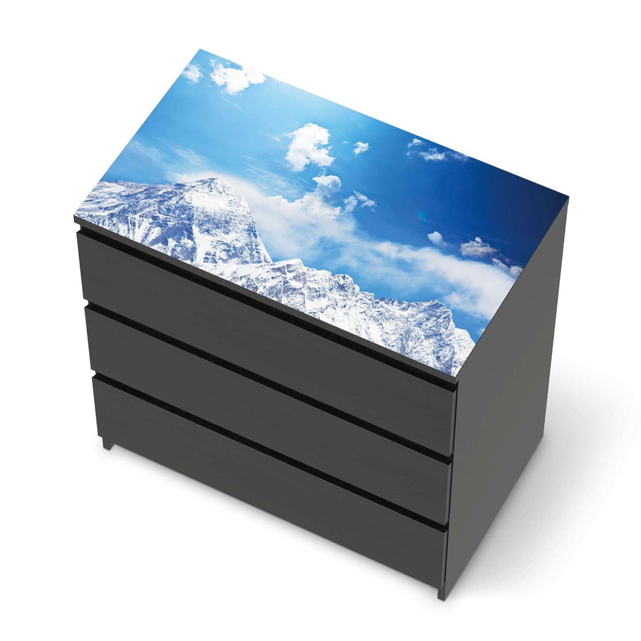 Möbelfolie Everest - IKEA Malm Kommode 3 Schubladen [oben] - schwarz