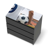 Möbelfolie Footballmania - IKEA Malm Kommode 3 Schubladen [oben] - schwarz