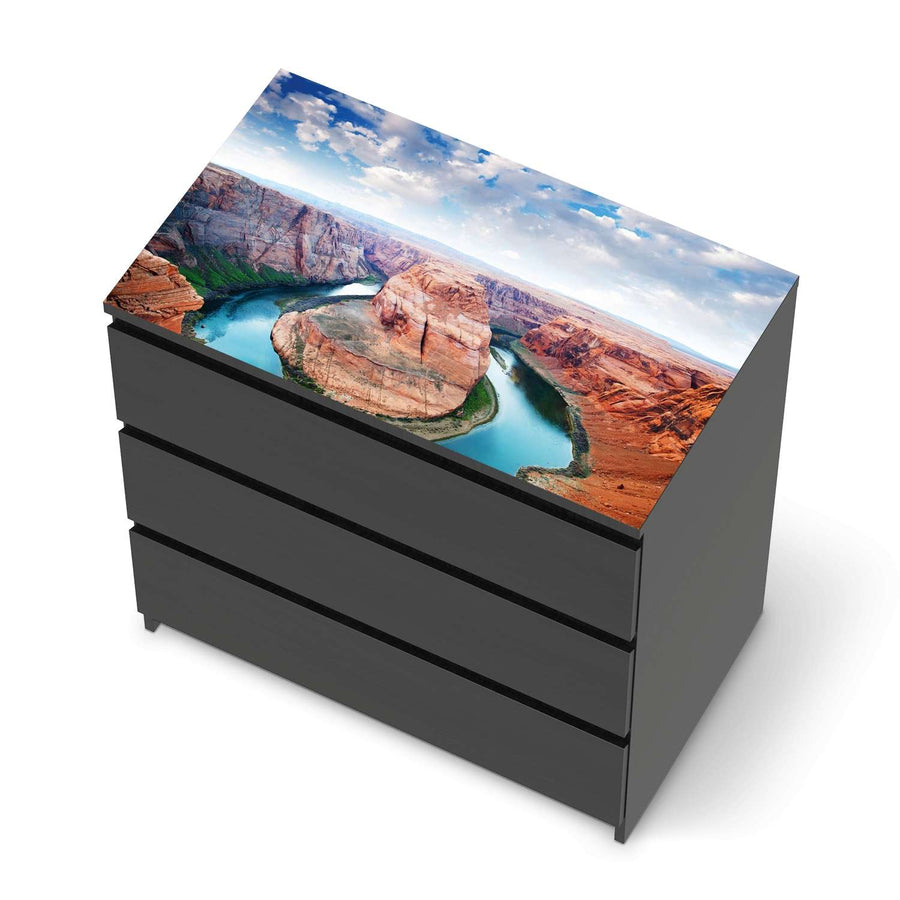Möbelfolie Grand Canyon - IKEA Malm Kommode 3 Schubladen [oben] - schwarz
