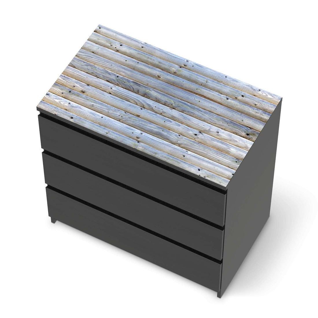 Möbelfolie Greyhound - IKEA Malm Kommode 3 Schubladen [oben] - schwarz