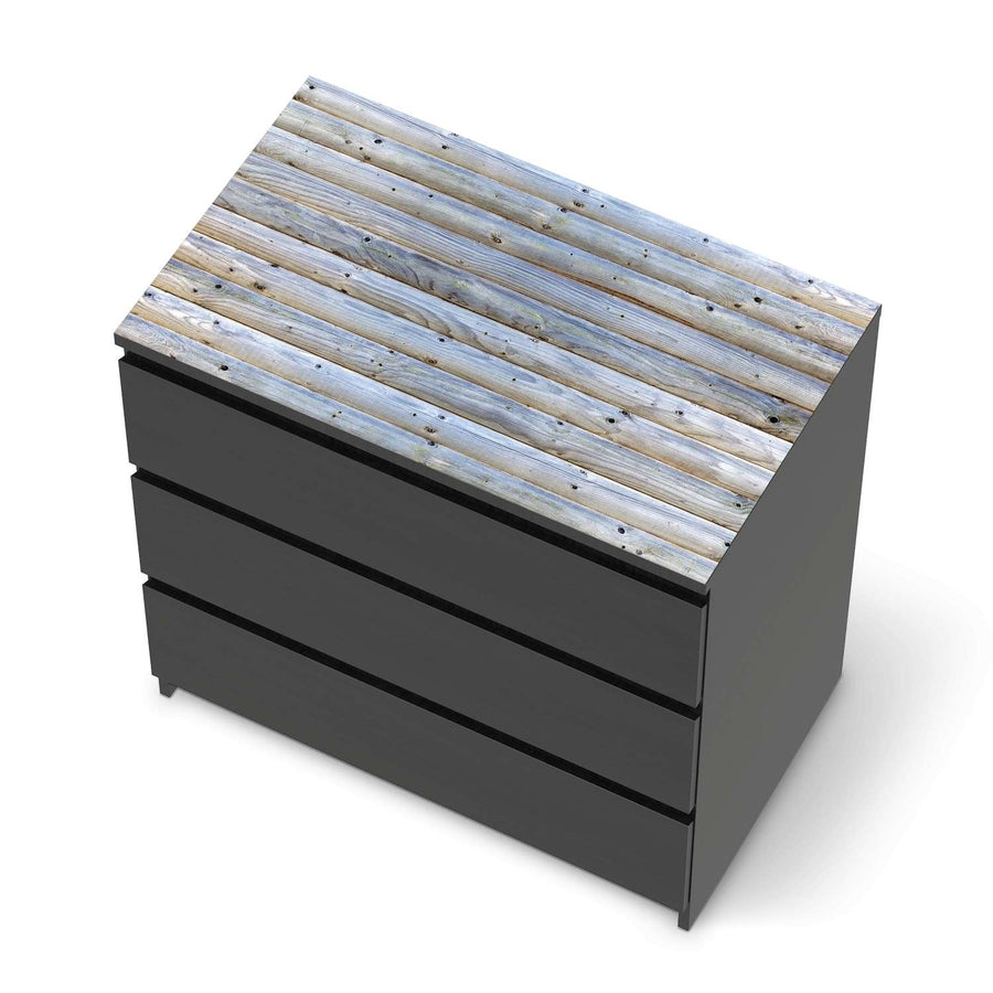 Möbelfolie Greyhound - IKEA Malm Kommode 3 Schubladen [oben] - schwarz
