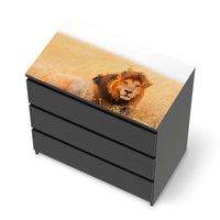 Möbelfolie Lion King - IKEA Malm Kommode 3 Schubladen [oben] - schwarz