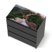 Möbelfolie The Great Wall - IKEA Malm Kommode 3 Schubladen [oben] - schwarz
