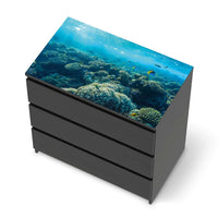 Möbelfolie Underwater World - IKEA Malm Kommode 3 Schubladen [oben] - schwarz
