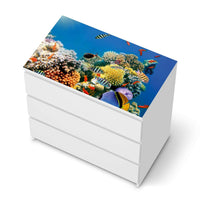 Möbelfolie Coral Reef - IKEA Malm Kommode 3 Schubladen [oben] - weiss
