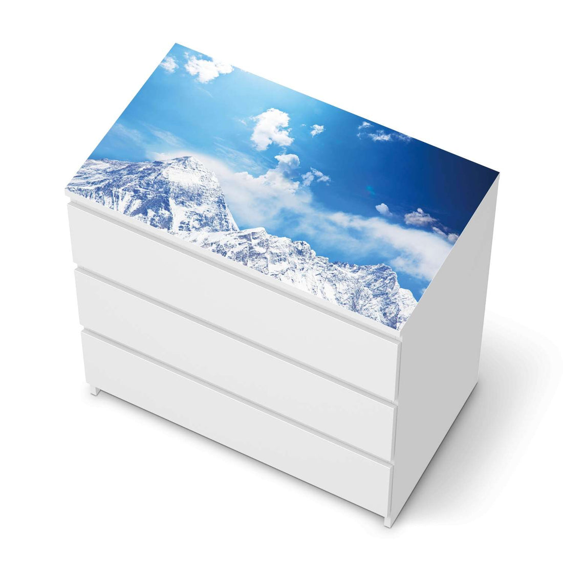 Möbelfolie Everest - IKEA Malm Kommode 3 Schubladen [oben] - weiss
