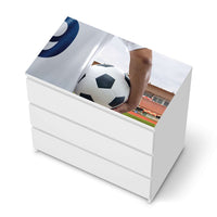 Möbelfolie Footballmania - IKEA Malm Kommode 3 Schubladen [oben] - weiss