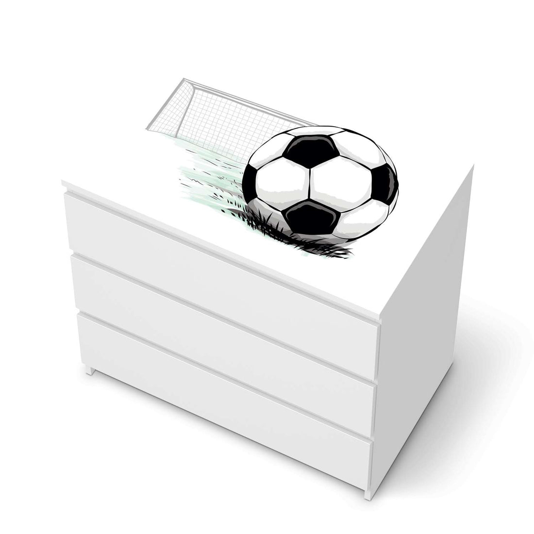 Möbelfolie Freistoss - IKEA Malm Kommode 3 Schubladen [oben] - weiss