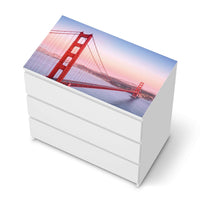 Möbelfolie Golden Gate - IKEA Malm Kommode 3 Schubladen [oben] - weiss
