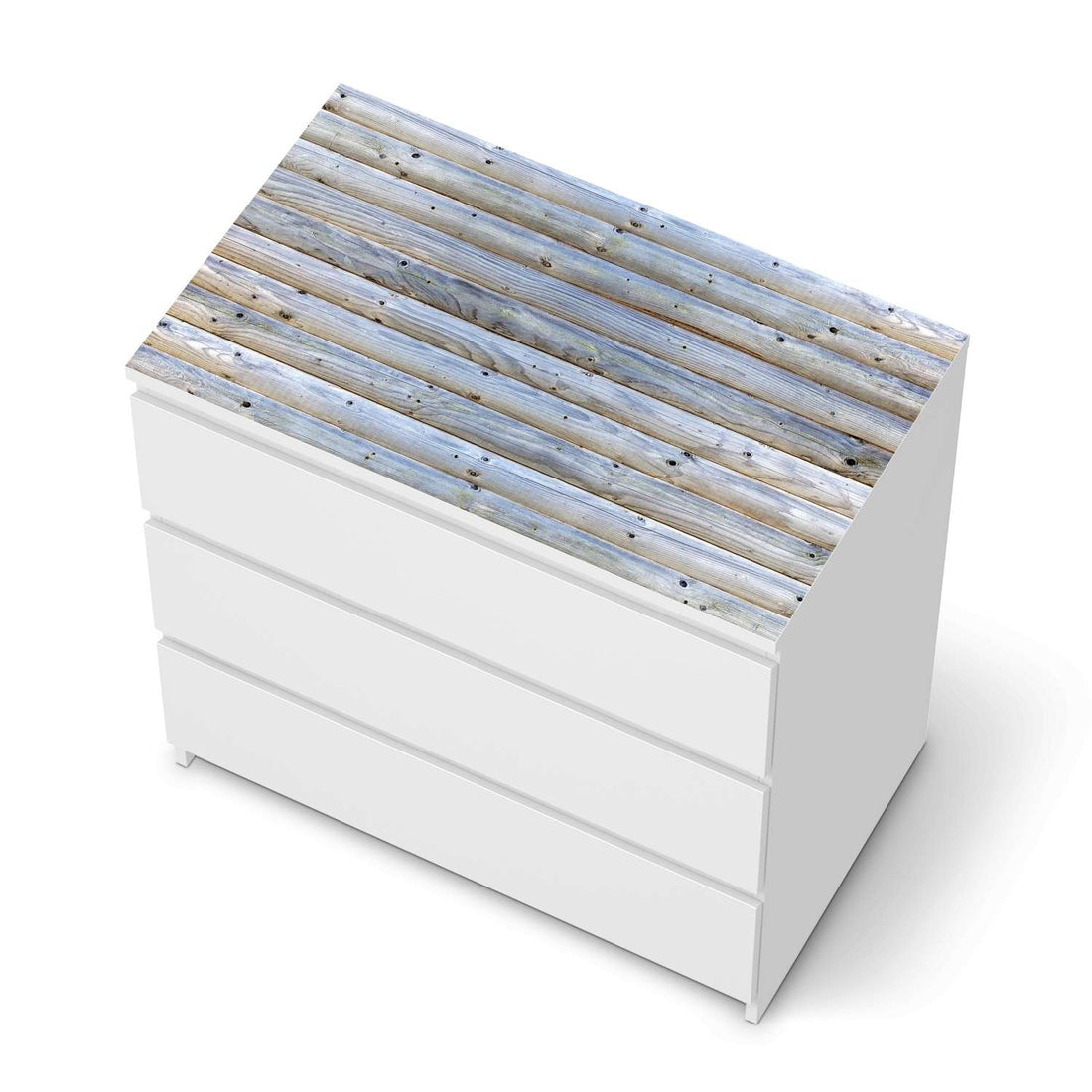 Möbelfolie Greyhound - IKEA Malm Kommode 3 Schubladen [oben] - weiss