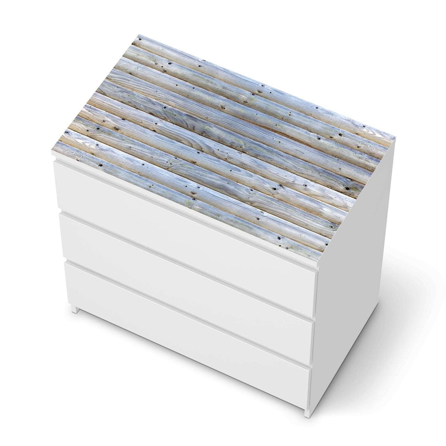 Möbelfolie Greyhound - IKEA Malm Kommode 3 Schubladen [oben] - weiss