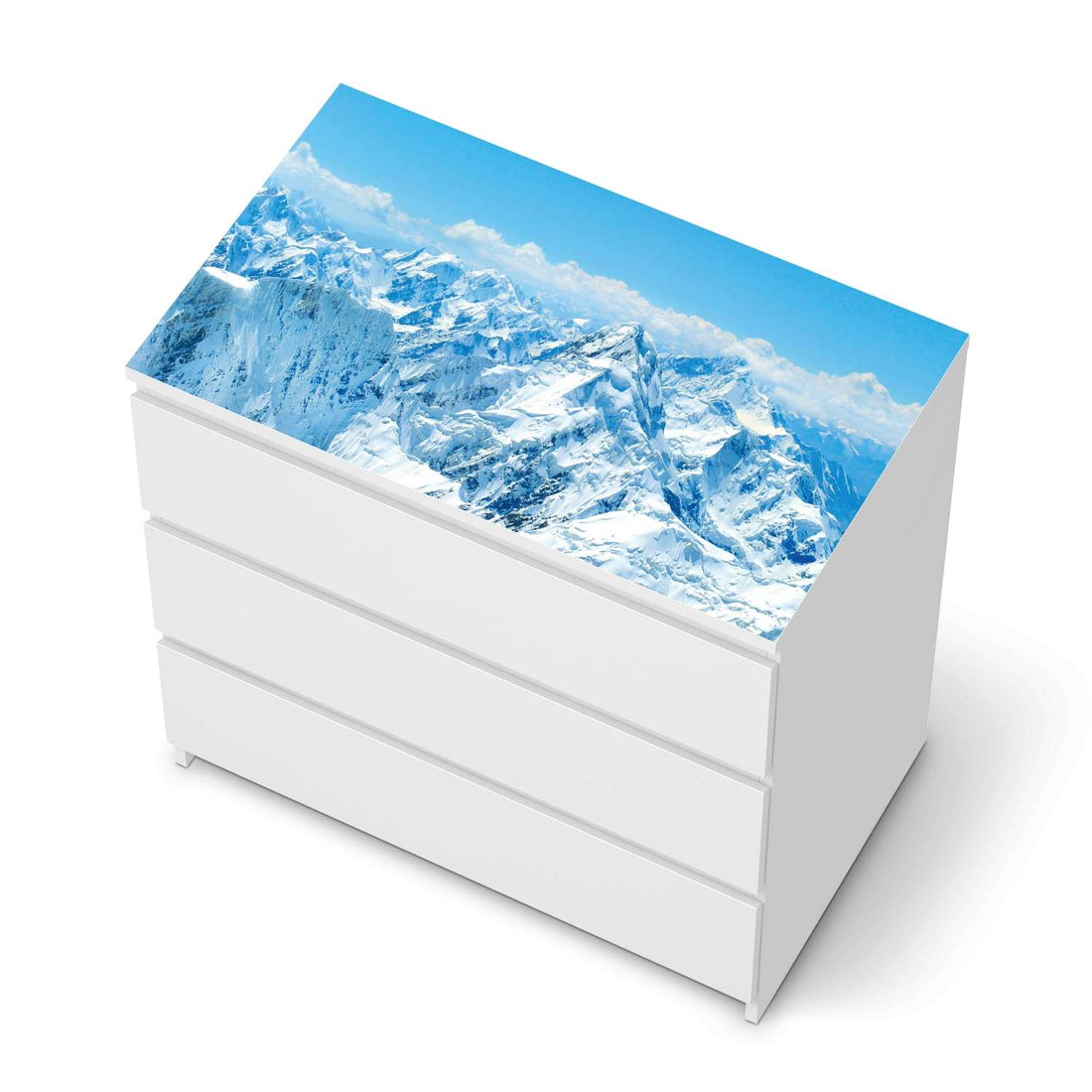 Möbelfolie Himalaya - IKEA Malm Kommode 3 Schubladen [oben] - weiss