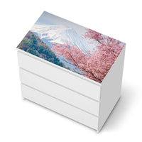 Möbelfolie Mount Fuji - IKEA Malm Kommode 3 Schubladen [oben] - weiss