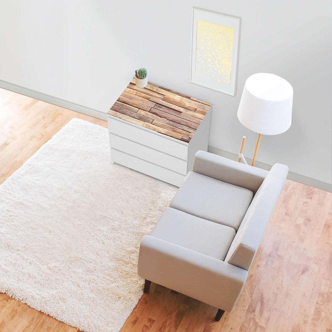 Möbelfolie Artwood - IKEA Malm Kommode 3 Schubladen [oben] - Wohnzimmer