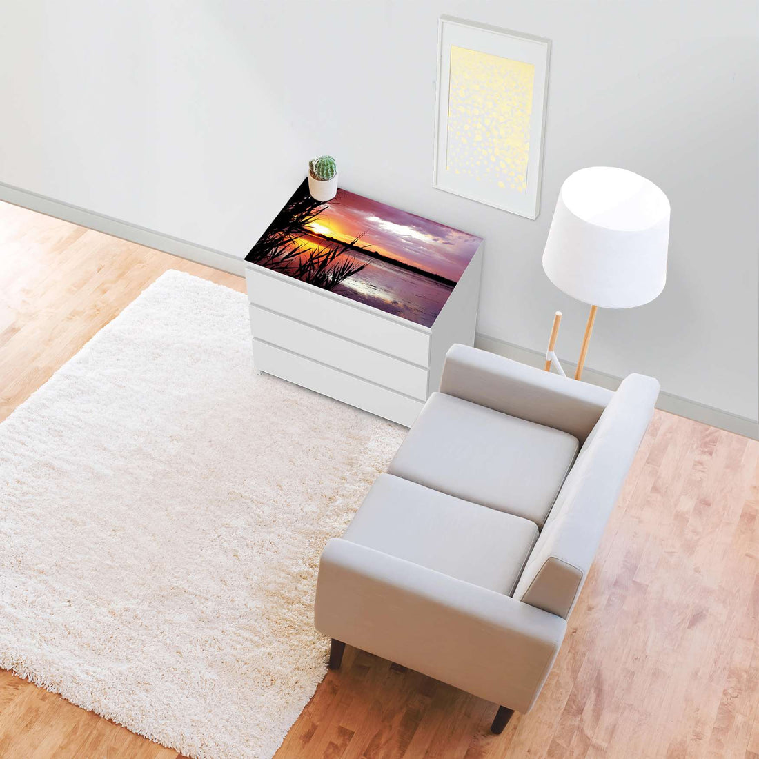 Möbelfolie Dream away - IKEA Malm Kommode 3 Schubladen [oben] - Wohnzimmer