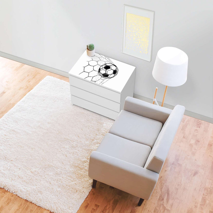 Möbelfolie Eingenetzt - IKEA Malm Kommode 3 Schubladen [oben] - Wohnzimmer