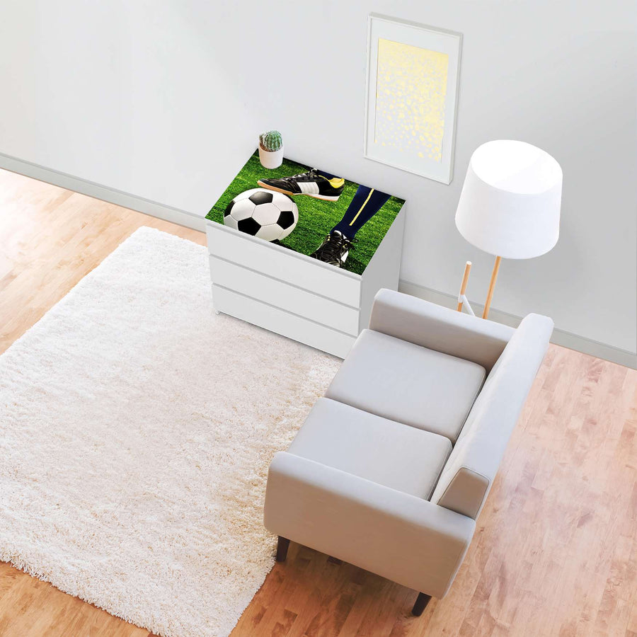 Möbelfolie Fussballstar - IKEA Malm Kommode 3 Schubladen [oben] - Wohnzimmer