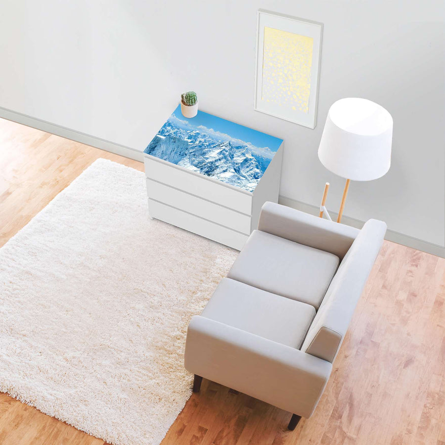 Möbelfolie Himalaya - IKEA Malm Kommode 3 Schubladen [oben] - Wohnzimmer