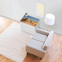 Möbelfolie Pyramids - IKEA Malm Kommode 3 Schubladen [oben] - Wohnzimmer