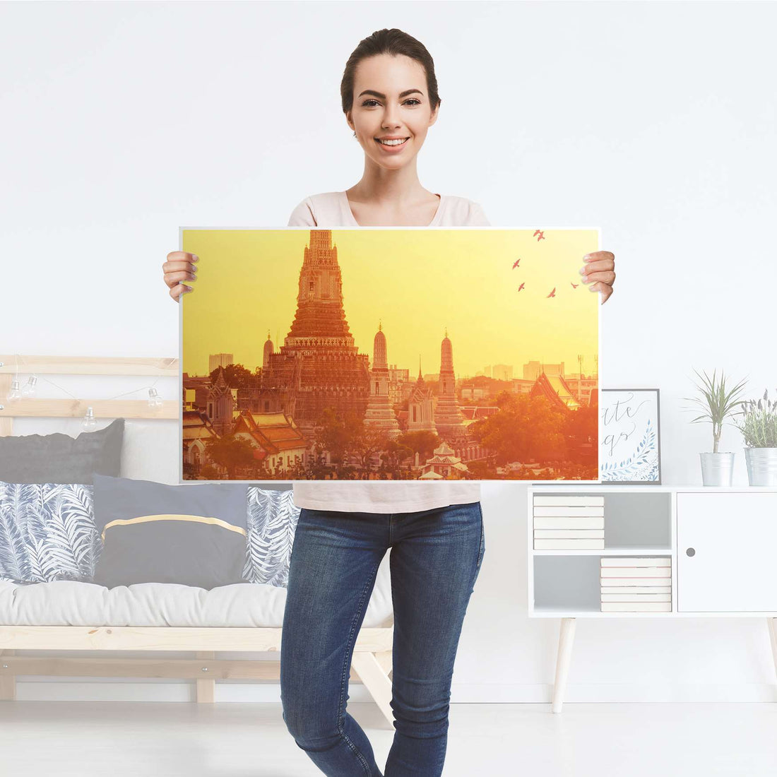 Möbelfolie Bangkok Sunset - IKEA Malm Kommode 4 Schubladen [oben] - Folie