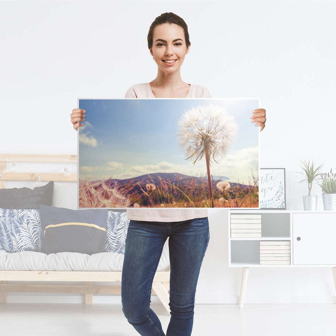 Möbelfolie Dandelion - IKEA Malm Kommode 4 Schubladen [oben] - Folie