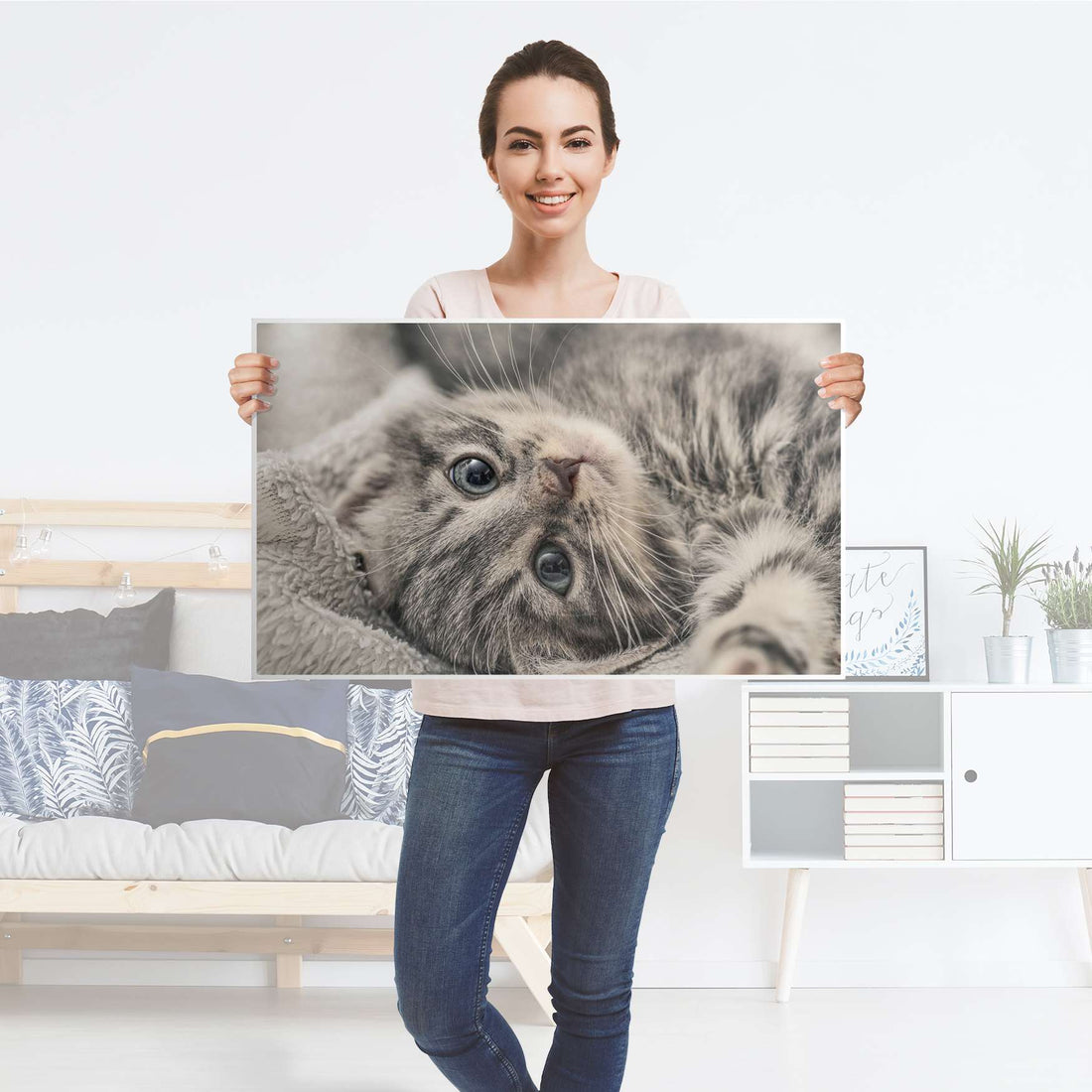 Möbelfolie Kitty the Cat - IKEA Malm Kommode 4 Schubladen [oben] - Folie