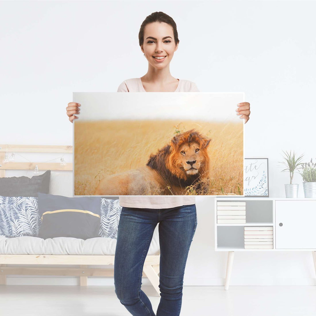 Möbelfolie Lion King - IKEA Malm Kommode 4 Schubladen [oben] - Folie