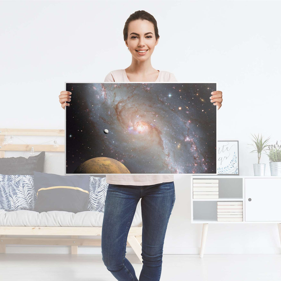 Möbelfolie Milky Way - IKEA Malm Kommode 4 Schubladen [oben] - Folie