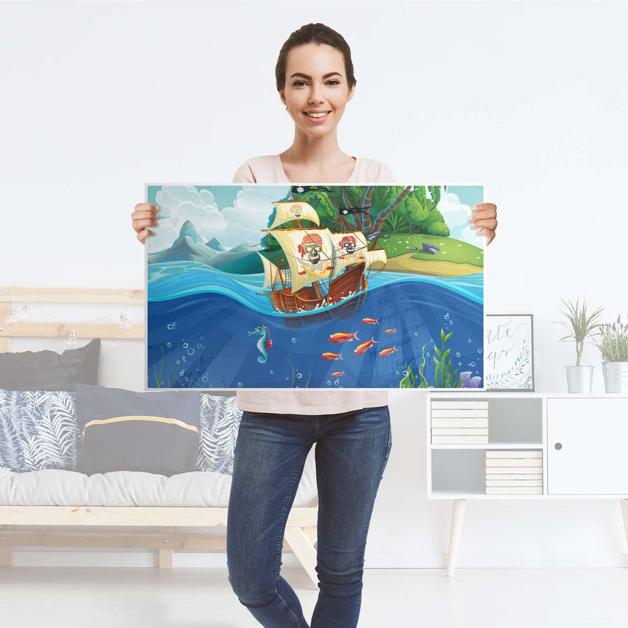 Möbelfolie Pirates - IKEA Malm Kommode 4 Schubladen [oben] - Folie