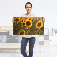 Möbelfolie Sunflowers - IKEA Malm Kommode 4 Schubladen [oben] - Folie