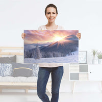 Möbelfolie Zauberhafte Winterlandschaft - IKEA Malm Kommode 4 Schubladen [oben] - Folie